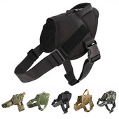 K9 sõjalise taktikalise koera rakmed, vest, rind Saksa lambakoera malinoisi rakmed, reguleeritavad rinnad keskmise suurusega koertele