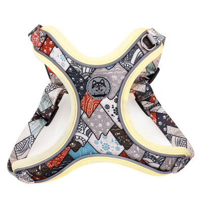 Χαριτωμένο εμπριμέ ρυθμιζόμενο λουρί Chihuahua Γαλλικό μπουλντόγκ κουτάβι γάτα λουρί για κατοικίδιο μικρό γιλέκο σκύλου για εκπαίδευση βαδίσματος Pug Yorkie