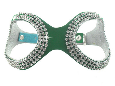 Produktai naminiams gyvūnėliams Naujas dizainas Natūralios karvės minkštos odos mados Bling Kalnų krištolinio akmens diržai šunims mažiems šunims Čihuahua Rose Juoda Žalia