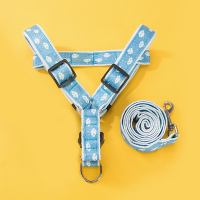 Set pojaseva za pse s dinosaurima. Prsluk s povodcem za pse sa slatkim crtićima Podesivi pojas za mačke s printom na platnu Povodci za pse Potrepštine za pse