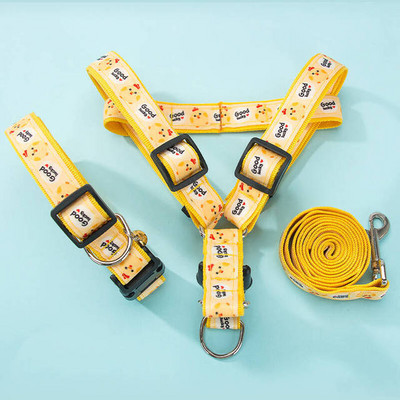 Set pojaseva za pse s dinosaurima. Prsluk s povodcem za pse sa slatkim crtićima Podesivi pojas za mačke s printom na platnu Povodci za pse Potrepštine za pse