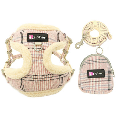 Μαλακό φανελένιο λουρί λουριών με λουρί για σκύλους κατοικίδιων ζώων χωρίς έλξη Ρυθμιζόμενο σετ λουριών λουριών για κουτάβια γάτας Τσιουάουα για μικρό μεσαίο παλτό