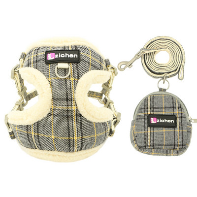 Μαλακό φανελένιο λουρί λουριών με λουρί για σκύλους κατοικίδιων ζώων χωρίς έλξη Ρυθμιζόμενο σετ λουριών λουριών για κουτάβια γάτας Τσιουάουα για μικρό μεσαίο παλτό