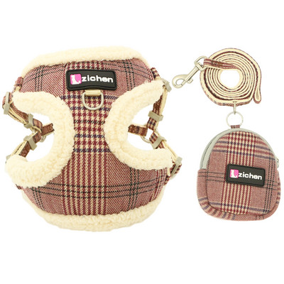 Μαλακό φανελένιο λουρί λουριών με λουρί για σκύλους κατοικίδιων ζώων χωρίς έλξη Ρυθμιζόμενο σετ λουριών λουριών για κουτάβια γάτας Τσιουάουα για μικρό μεσαίο παλτό