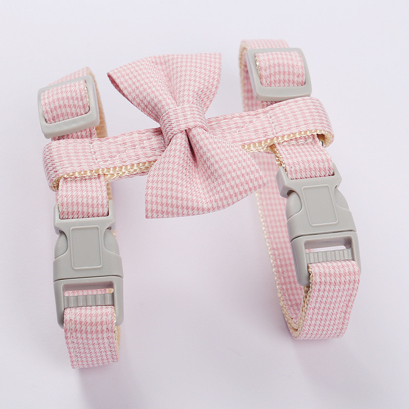 Reguleeritavad väikesed koerarakmed Ruuduline kassivesti juhtmed koos kikilipsuga lemmikloomarihmaga koertele ja kassidele Kassipoegade kaelarihm hulgimüük roosa pruun