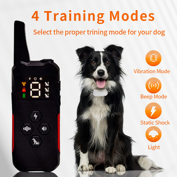 Περιλαίμιο εκπαίδευσης σκύλων 10 τμχ με τηλεχειριστήριο εμβέλειας 2600 ποδιών Beep, ήχο, σοκ και δέκτη φωτός με ρυθμιζόμενη ζώνη
