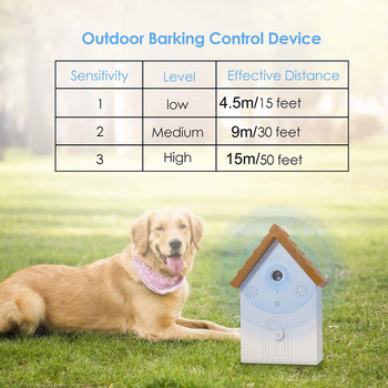 Benepaw Ефективно ултразвуково устройство за контрол на лаенето Безопасно спиране на лаенето Водоустойчиво устройство за възпиране на кучешки лай за обучение на домашни любимци До 15M