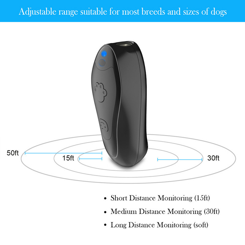Bliț portabil pentru antrenament Funcționat cu baterie Sigur 2 mod de frecvență Discurajant împotriva lătratului câinilor cu rază lungă de acțiune Interior în aer liber