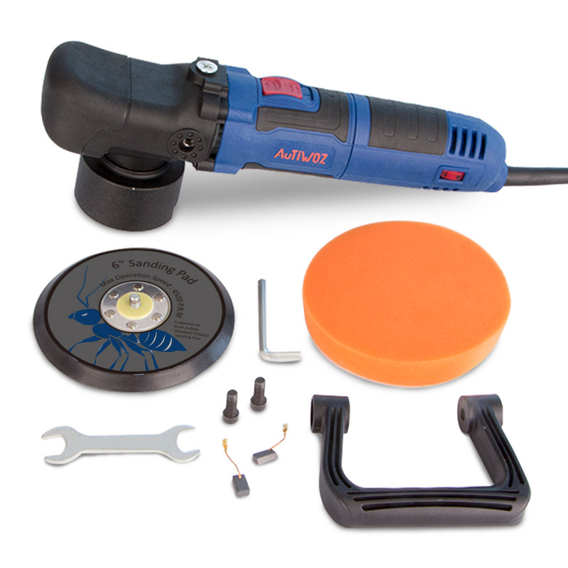 220 V 6 colių automobilių poliravimo mašina, 8 mm atsitiktinė orbitinė dvigubo veiksmo poliravimo mašina automobilių vaškavimo įrankio buferis, skirtas detalizuoti