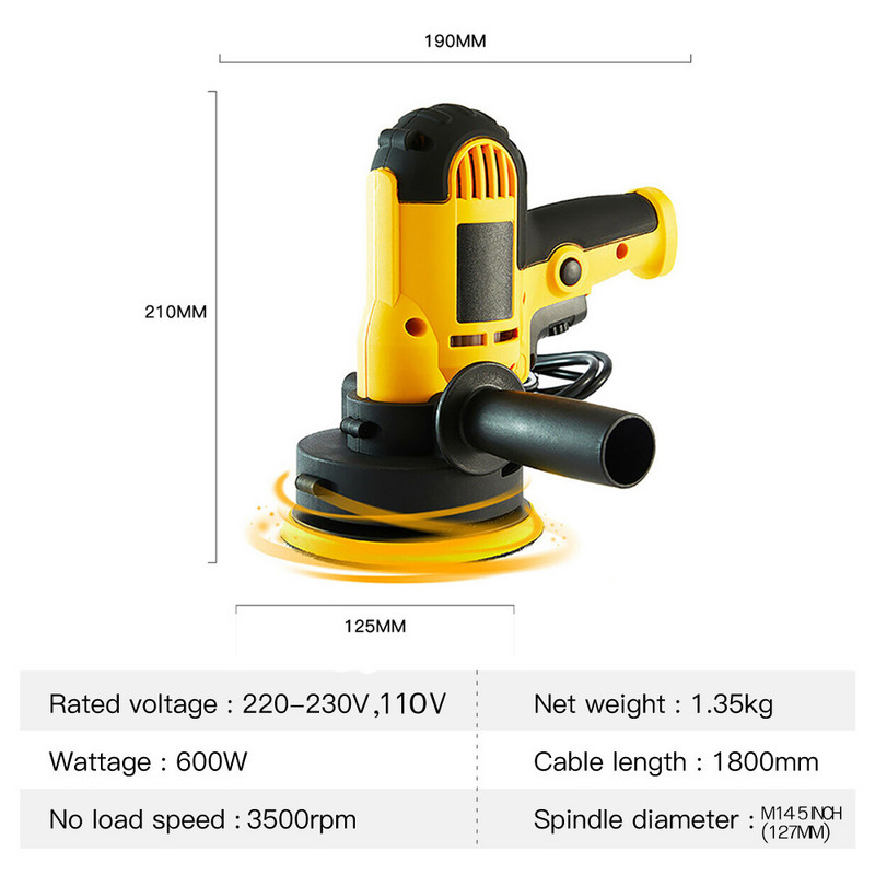 600W mașină electrică de lustruit mașină mașină rotativă de lustruit mașină de șlefuit automată mașină portabilă de lustruit