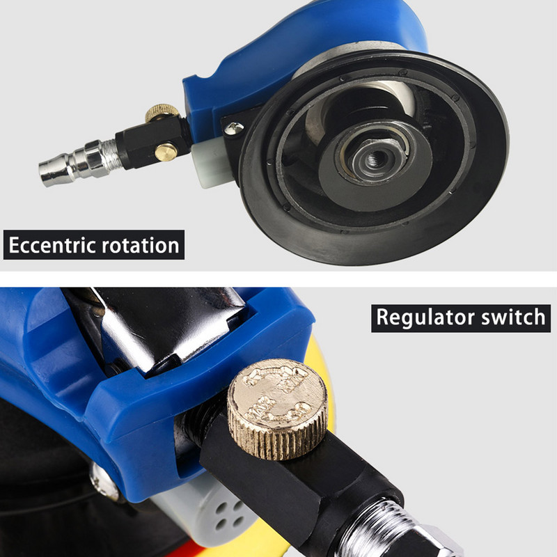 Slefuitor de mașini pentru detaliere orbitală aleatorie Tampon pentru barcă Slefuitor profesional cu aspirator Set instrument de lustruire de 5 inch