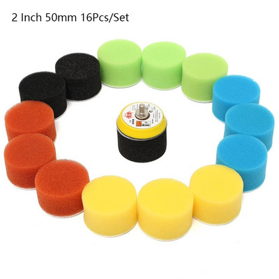 Set de discuri de lustruit auto de 2/3/6/ inch Pad de lustruit Burete pentru epilare cu ceară Auto-adeziv Detaliere auto Adaptor pentru foraj de lustruit