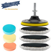 Kit de lustruire de 3/4/5 inch Pad de lustruit Disc cu burete pentru epilare cu ceară Roată de lână pentru polizor de frumusețe pentru caroserie, aparat de spălat mașină