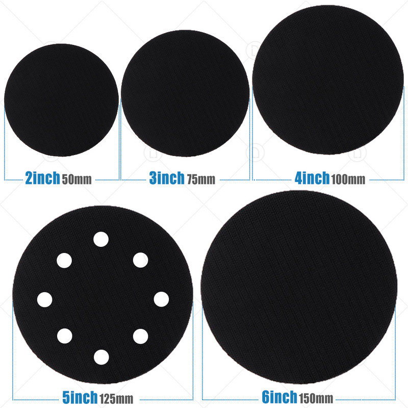 2/3/4/5/6 tolli 8 auguga käsnaga liides lihvimispatjade jaoks Konks ja silmus flokeeriv padi poleerimine puhverpadi Isekleepuv ketas