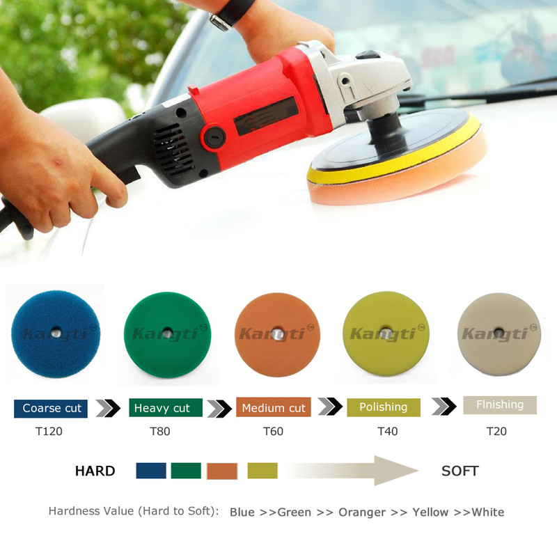 3/5/6 inch tampon de lustruit și de lustruit 5 buc/set Kit de lustruit auto DA/RO tampon de lustruit Germania spumă burete auto lustruit caroserie