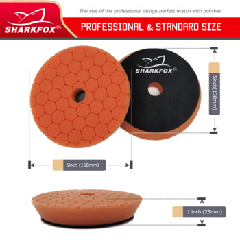 Полиращи подложки 3/5/6 инча Германия Foam Buff Sponge Pads Auto Car Buffing Pad Set for DA/RO Polisher Buffer Tools Аксесоари