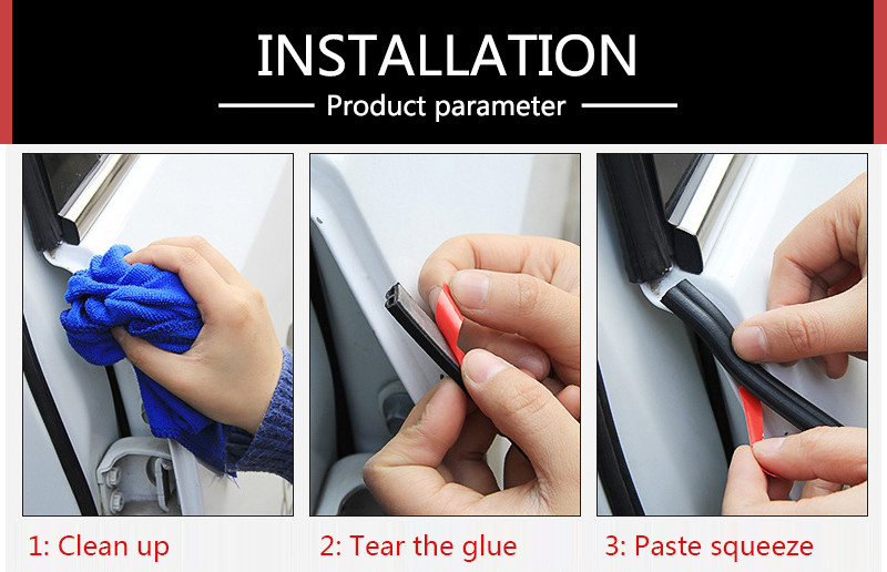 4 metrų formos BPZ Big D automobilio durelių sandariklio juostelės EPDM guminė triukšmo izoliacinė juostelė Garsui nepralaidi automobilio sandariklis Stiprus sukibimas