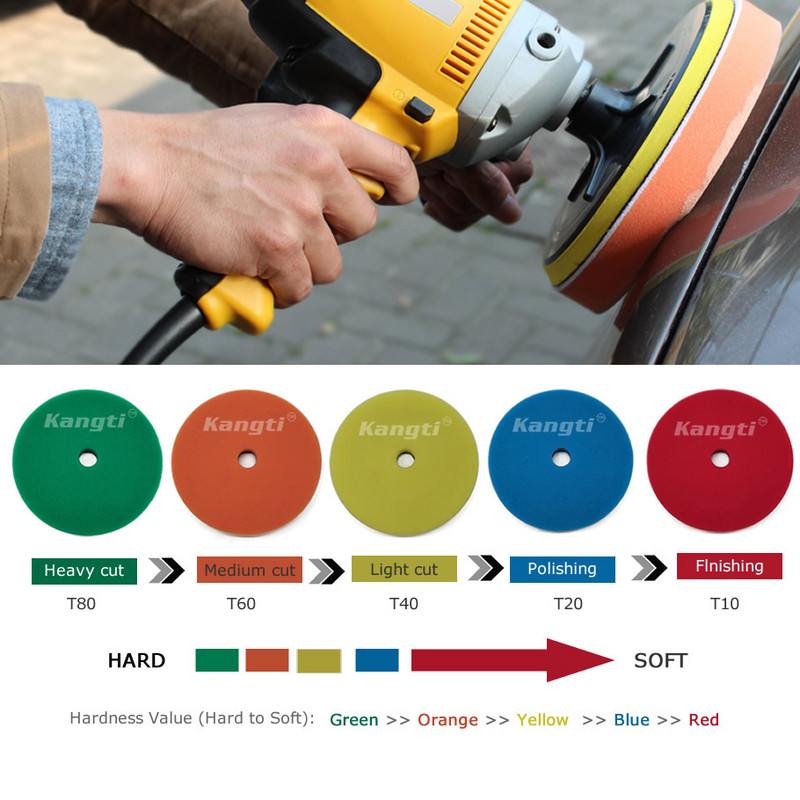 125 mm auto vahatamine poleerimiskäsn, 5-tolline autohooldus, parandus, sile Saksamaa vahtpoleerimisketas DA poleerimisseade kasutamine