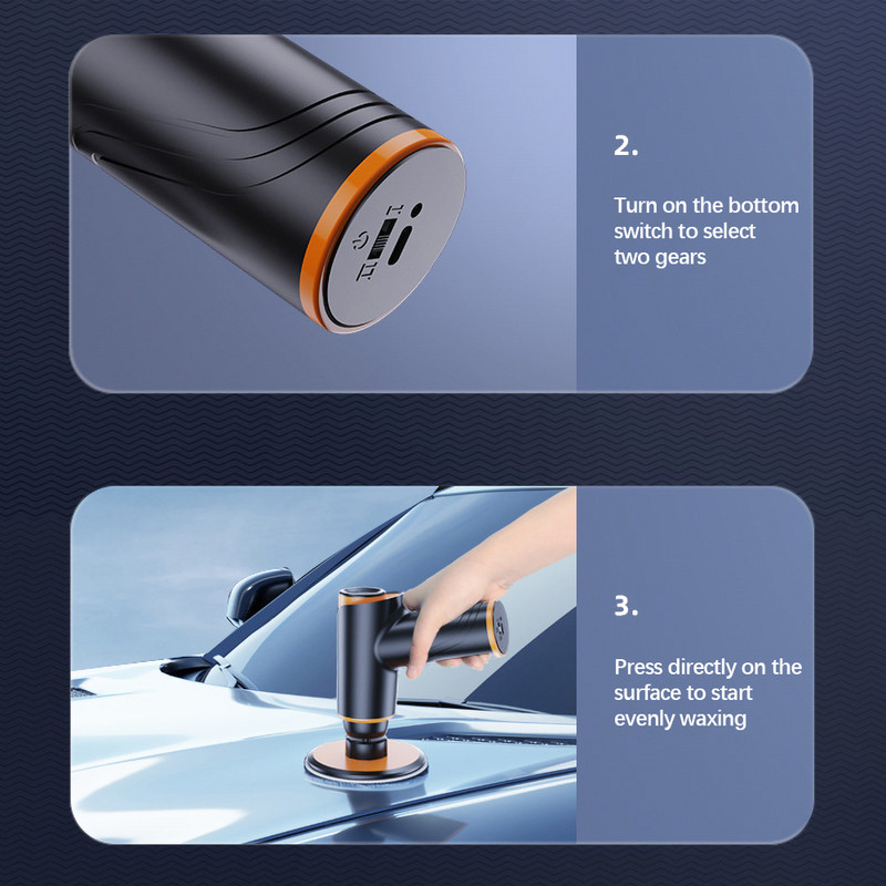 Kit de lustruit tampon auto 100W baterie reîncărcabilă cu viteză variabilă Kit de lustruit tampon pentru mașină, repararea zgârieturilor