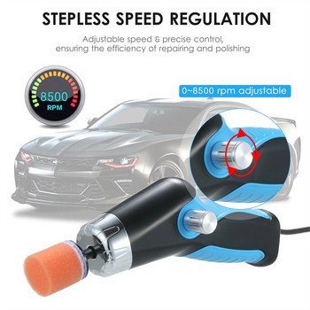 60 W полираща машина USB кабел за зареждане 8500 RPM променлива скорост Полираща машина за кола Машина за кола маска Инструмент за ремонт на драскотини на автомобили