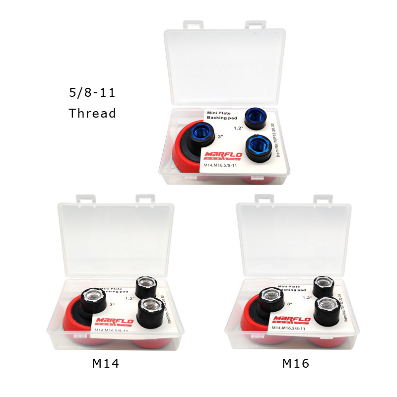 Poleerimisketta lihvimisalus MARFLO autodetailplaadi tugipadi M14 M16 5/8-11 keerme 1,2" 2" 3" 3 suurus ühes pakendis