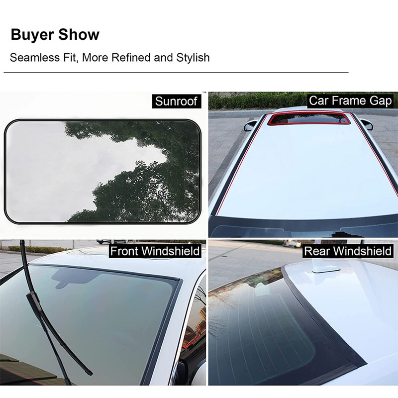 Nelaidi garso izoliacinė juostelė 200 cm guminė automobilio stogo priekinio stiklo sandariklio apsauginė juostelė lango sandarinimo juostelė
