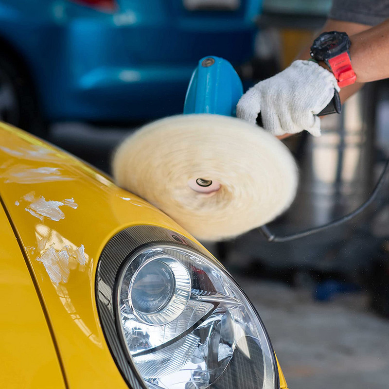Tampoane de lustruit din lână Tampoane de lustruit Disc de lână de lustruit pentru mașină 5/6/7 inci Dispozitiv de lustruit cu ață de lână Roată Instrument de curățare a capacului farurilor de mașină