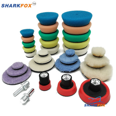 32 τεμ. 1 ιντσών 2 ιντσών 3 ιντσών Mini Buffing Pads Pads Kit Wool Pad Waxing Sponge Car Detail Polisher Pads