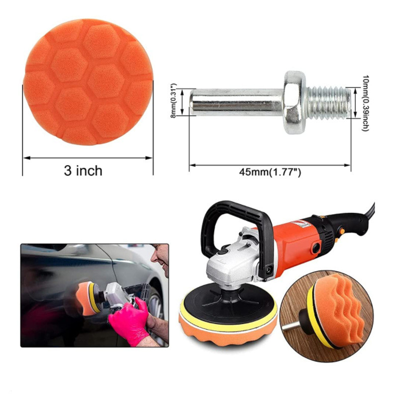 Auto poleerimisketas 11 tk/komplekt Isekleepuv poleerimisvahaga käsnvilla ratta poleerimislapp autopoleerimisseadme puuri adapterile