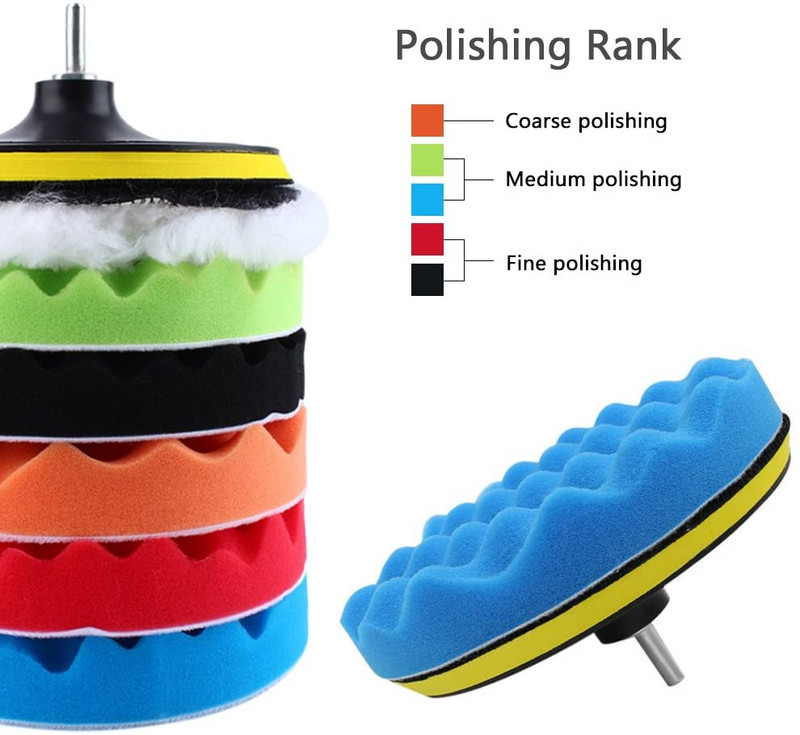 3 5 6 7 inch Burete de lustruit pentru mașină Tampoane de ceară Kit de lustruit pentru barcă Auto Lustruit Tampon de foraj Lustruirea roților Îndepărtează zgârieturile