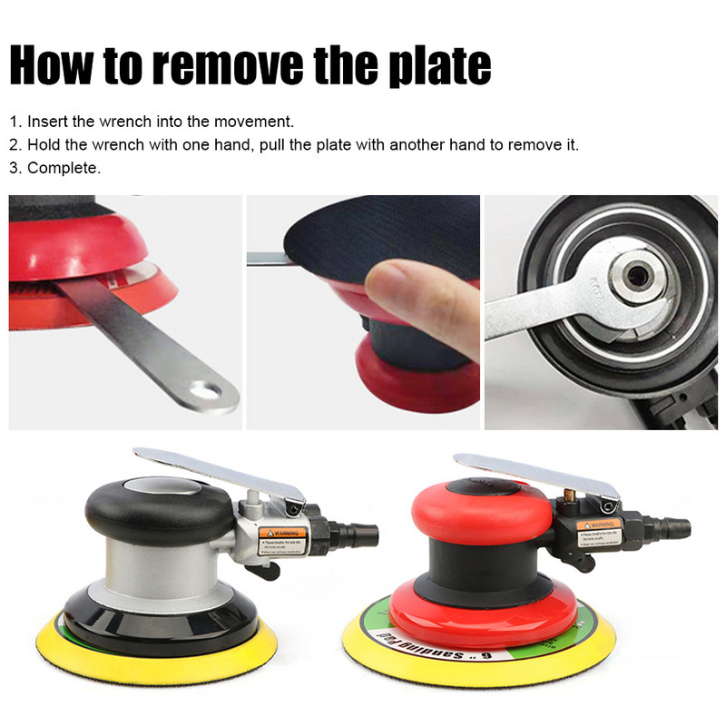 5 colių / 6 colių mini pneumatinė poliravimo staklės Orbitinis oro šlifuoklis 13500 RPM didelės spartos automobilių poliravimo staklės rankinis šlifavimo staklės oro įrankis