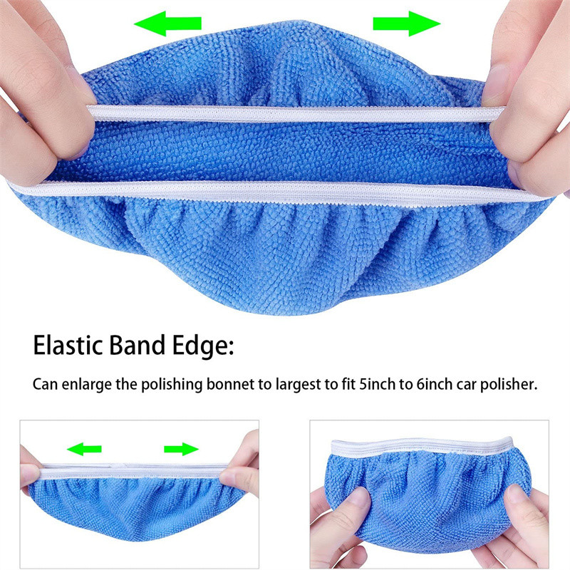 10/14 buc. Capote de lustruit din microfibră moale pentru mașină, albastru, capac pentru tampon de lustruit pentru mașină (5 până la 6 inci)