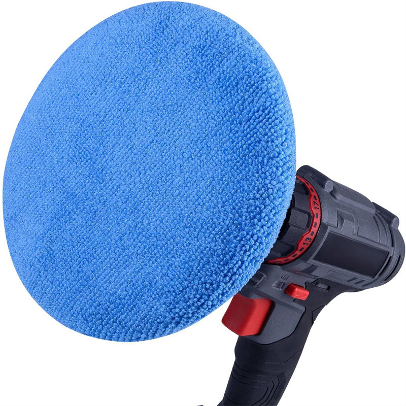 10/14 buc. Capote de lustruit din microfibră moale pentru mașină, albastru, capac pentru tampon de lustruit pentru mașină (5 până la 6 inci)