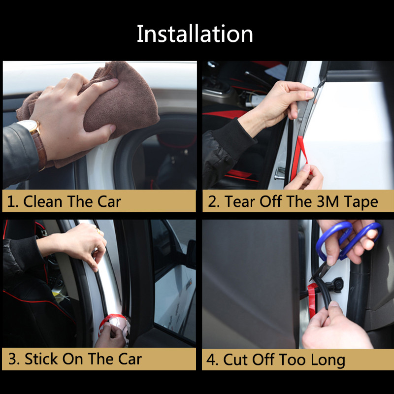 Auto kummitihendi riba müra isolatsiooni ukse tihend elastne riba auto trimmi ukse kaitse Lada Granta Vaz Kalina Priora Niva jaoks