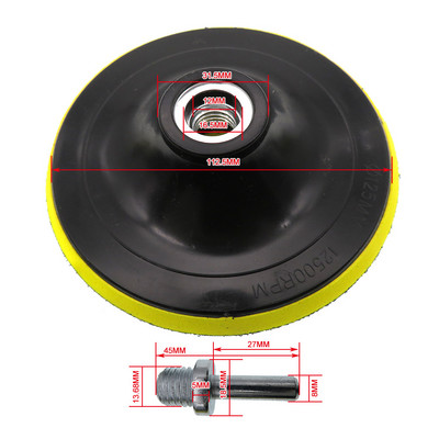 Placă de suport M10/14 Adaptor pentru plăcuțe de șlefuit cu cârlig și buclă 3''4''5''6''7'' Pad de șlefuit pentru șlefuitor cu acțiune dublă Slefuitor auto