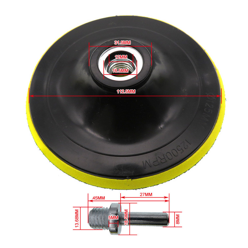 Placă de suport M10/14 Adaptor pentru plăcuțe de șlefuit cu cârlig și buclă 3''4''5''6''7'' Pad de șlefuit pentru șlefuitor cu acțiune dublă Slefuitor auto