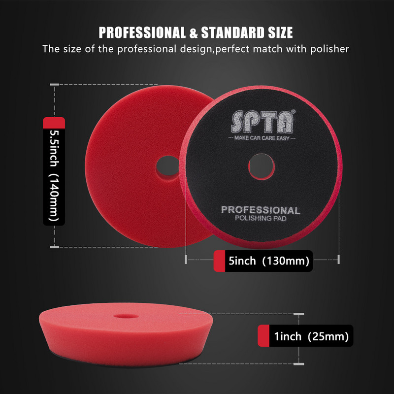 SPTA 6 bucăți de lustruit auto 3/5/6 inch tampon de lustruit din microfibră tampon de lustruit cu ceară de etanșare pentru șlefuitor auto DA/RO îndepărtarea tamponului de ceară
