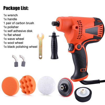 Slefuitor de mașină electric, cu 6 viteze, 800 W, 900-3500 rpm, mașină de lustruit mobilă, cu ceară, cu viteză reglabilă, instrument de lustruit înclinat cu burete