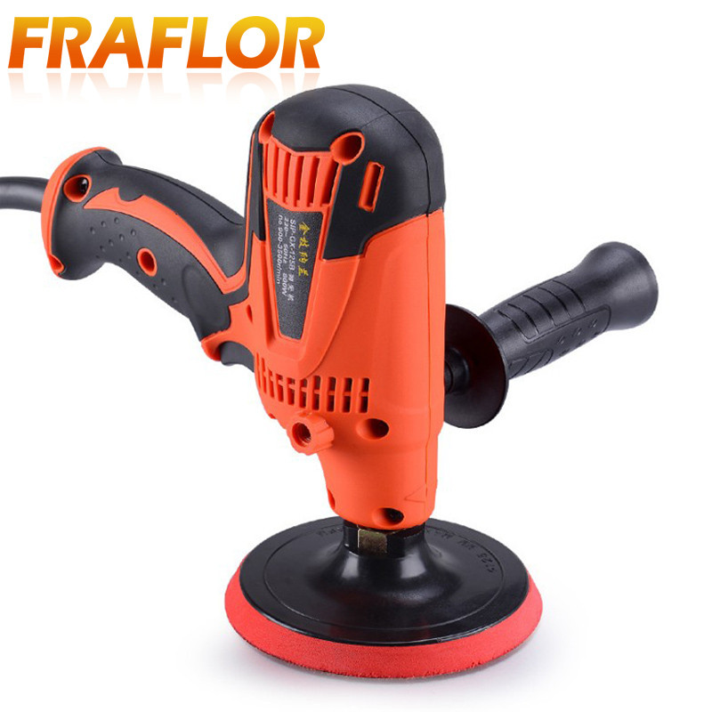 Slefuitor de mașină electric, cu 6 viteze, 800 W, 900-3500 rpm, mașină de lustruit mobilă, cu ceară, cu viteză reglabilă, instrument de lustruit înclinat cu burete