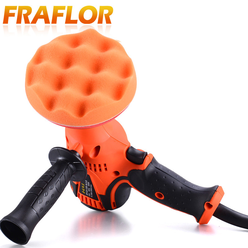 Slefuitor de mașină electric, cu 6 viteze, 800 W, 900-3500 rpm, mașină de lustruit mobilă, cu ceară, cu viteză reglabilă, instrument de lustruit înclinat cu burete