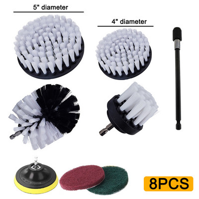 Elektriline puurharja komplekt Universaalne puhastusvahend autorehvide puhastustööriistad köögi jaoks vannitoa plaatide ümmargused plastikust puhastusharjad