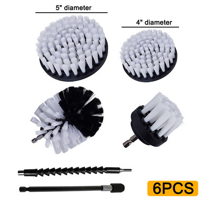Elektriline puurharja komplekt Universaalne puhastusvahend autorehvide puhastustööriistad köögi jaoks vannitoa plaatide ümmargused plastikust puhastusharjad