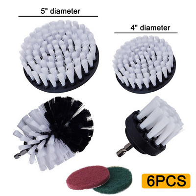 Elektriline puurharja komplekt Universaalne puhastusvahend autorehvide puhastustööriistad köögi jaoks vannitoa plaatide ümmargused plastikust puhastusharjad