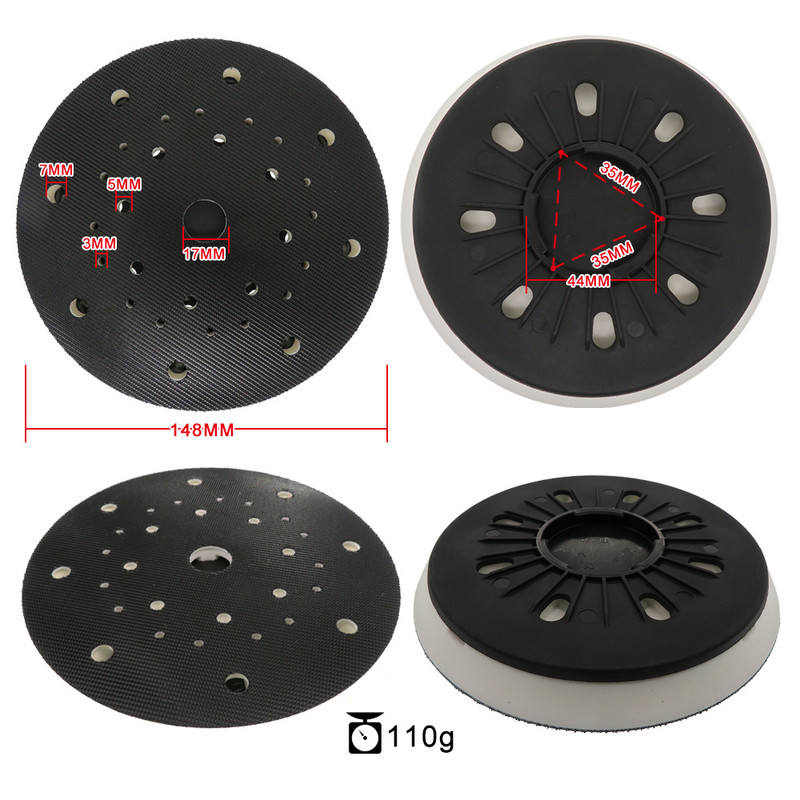 6 ", 33 de găuri, placă de suport, disc de șlefuit, buclă cu cârlig, 150 mm, cu dublă acțiune, pentru șlefuire mașină pentru șlefuit Festool