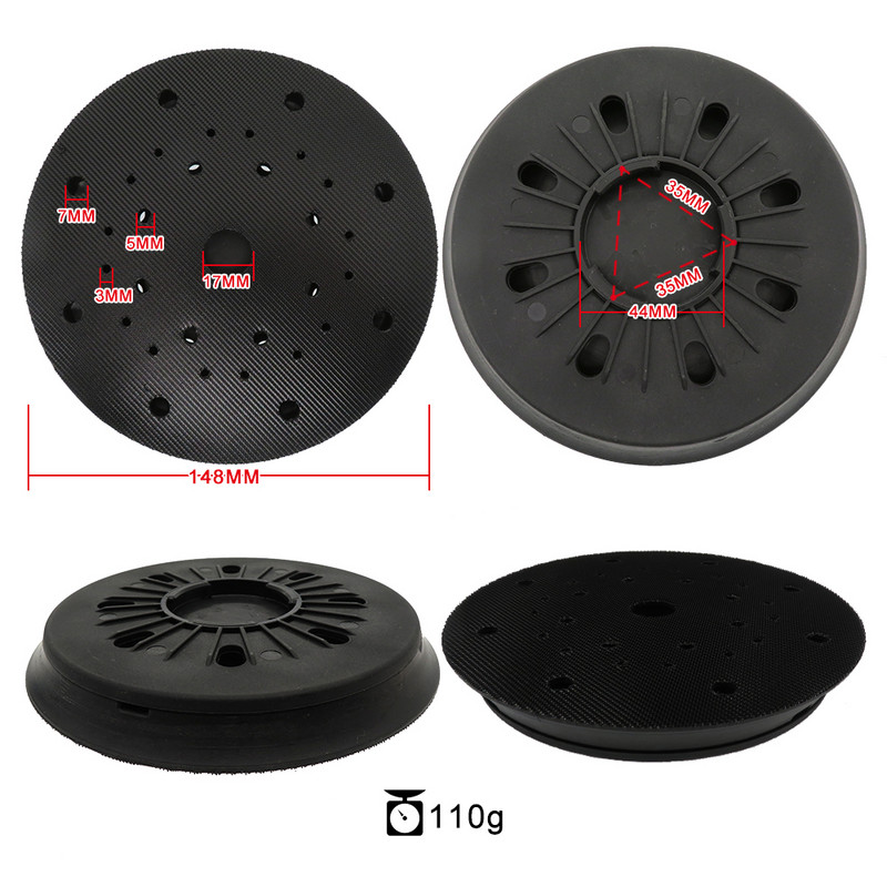 6 ", 33 de găuri, placă de suport, disc de șlefuit, buclă cu cârlig, 150 mm, cu dublă acțiune, pentru șlefuire mașină pentru șlefuit Festool