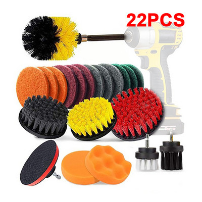 Puurimisharjade poleerimiskäsnade komplekt Power Scrubber Cleaning Kit Auto Kodu Puhastus Tööriistad Puhastusharjade Komplekt Power Drill Tarvikud
