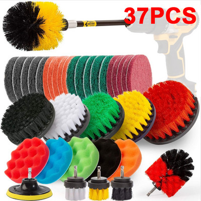 Puurimisharjade poleerimiskäsnade komplekt Power Scrubber Cleaning Kit Auto Kodu Puhastus Tööriistad Puhastusharjade Komplekt Power Drill Tarvikud