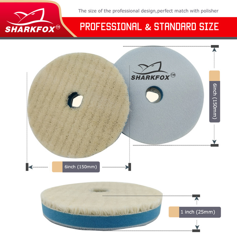 5"/6"/7 tolli Jaapani villane poleerimislapp kere poleerimiseks Villane ratas auto poleerimismasinale Villane poleerimislapp, auto poleerimislapp