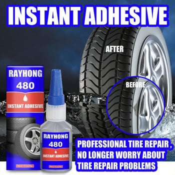 480 Black Super Glue Car Rubber Repair Tire Glue Window Speaker Seal Tire Repair Glue Mighty Universal Tire Repair Glue 20ml