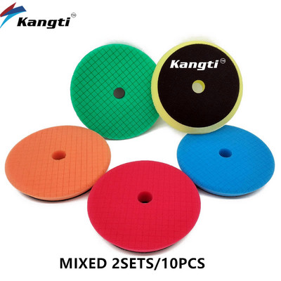 Disc de lustruit pentru mașină de 5/6 inci, Germania, spumă pentru epilare cu ceară, tampon de lustruit, tampon de lustruit pentru îngrijirea mașinii, seturi de lustruit pentru reparații, cu model în carouri.